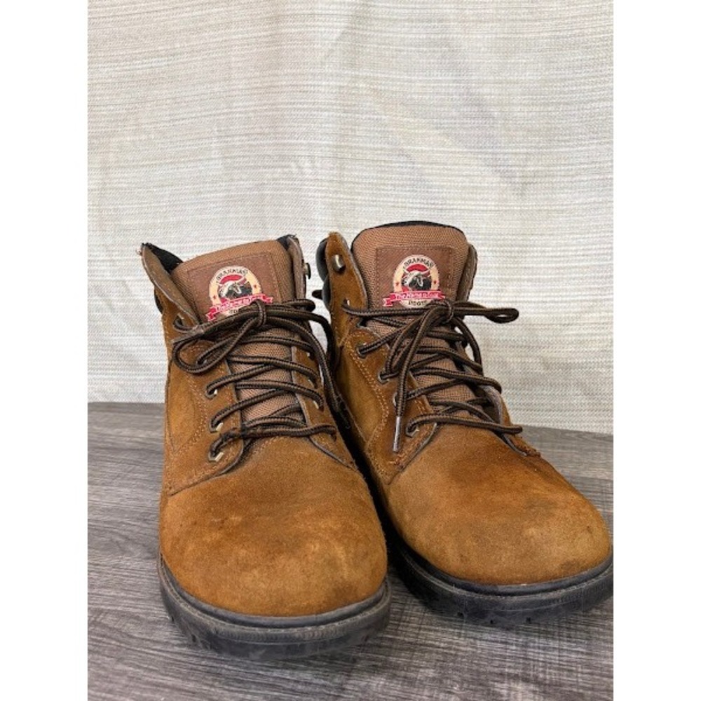 Brahma Mens Waterproof Suede Work Boots Tan Brown MNBR0544411 Size 10.5W
